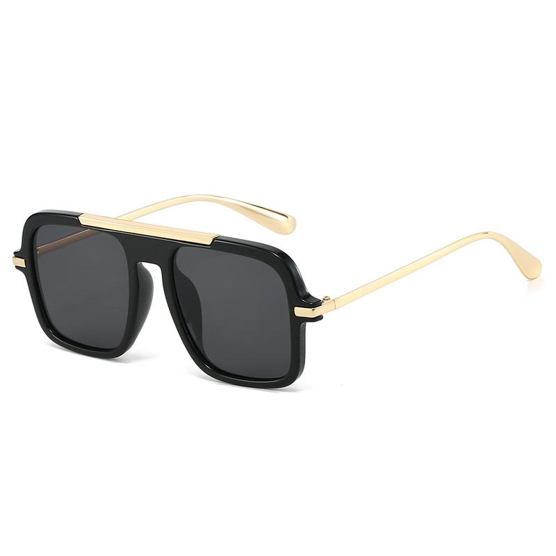 

New Alloy Square Women Sunglasses Fashion Blue Yellow Shades UV400 Retro Trending Green Leopard Gradient Men Sun Glasses As picture