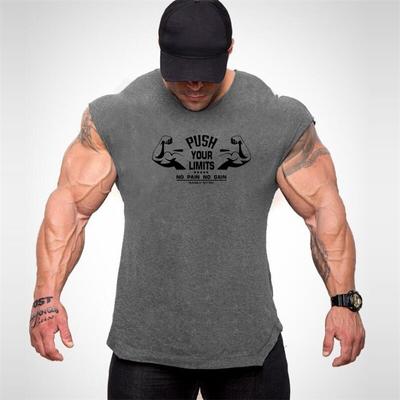 Wykonaj pracę Letnia męska koszulka do kulturystyki Fitness Slim Fit Bawełniana moda Casual Gym Sport Drukowana koszulka treningowa