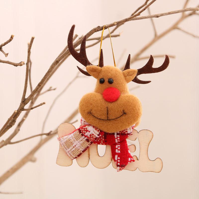 Christmas Wooden Letter Doll Small Pendant Christmas Tree Pendant Decoration Supplies Christmas Gifts