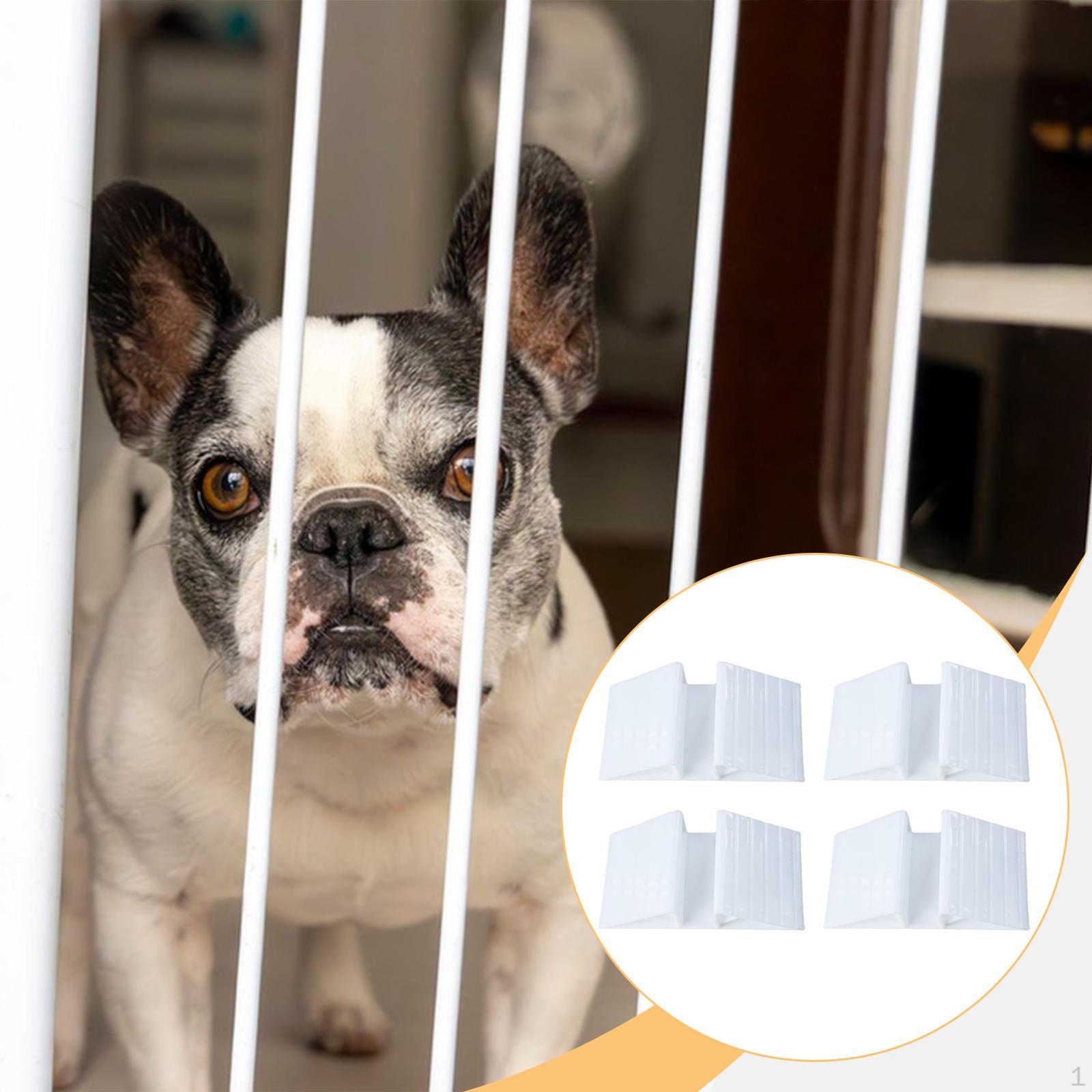 

4 Pieces Pet Fence Support Feet for Triangle Reinforcement Fitting Enclosures белый