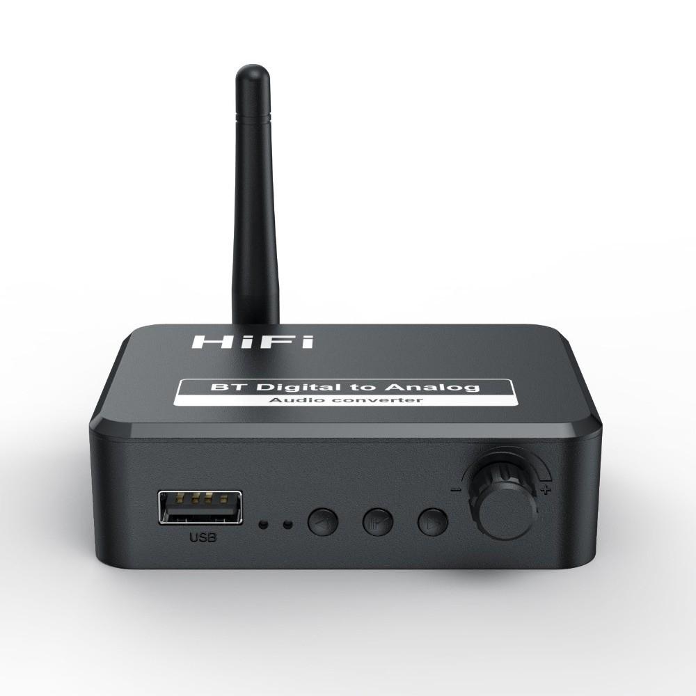Toslink Support Bluetooth Audio Adapter SPDIF Input Audio DAC Adapter  Desktop Setup