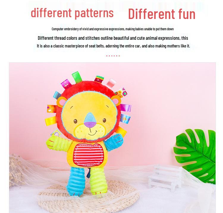 Happy Monkey Baby Plush Rattle - Soft Soothing Toy for Newborns