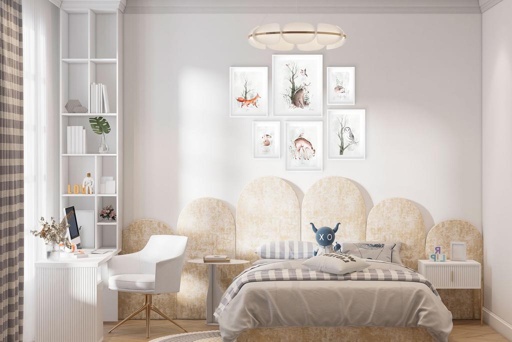 Plakaty dziecięce zestaw 6szt Galeria Akwarela Las Zwierzątka komplet 100x100