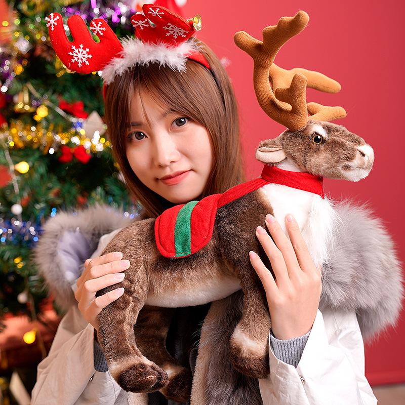 Lifelike Reindeer Plush Doll Soft Stuffed Simulation Elk Model Xmas Home Decor Plush Deer Toys Children Merry Christmas Gift