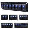 Universal Marine Boat 2/3/4/5/6/ 8 Group Rocker Switch Panel 5-pin Switches for 12V/24V Cars Trailers Red Green Indicator Light