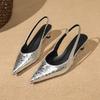 Fashion Summer New Baotou Thin Heel Sandals Women Fashion Pointed Shallow Mouth Soft Sole Anti-slip Wear-resistant Low Heel Shoes