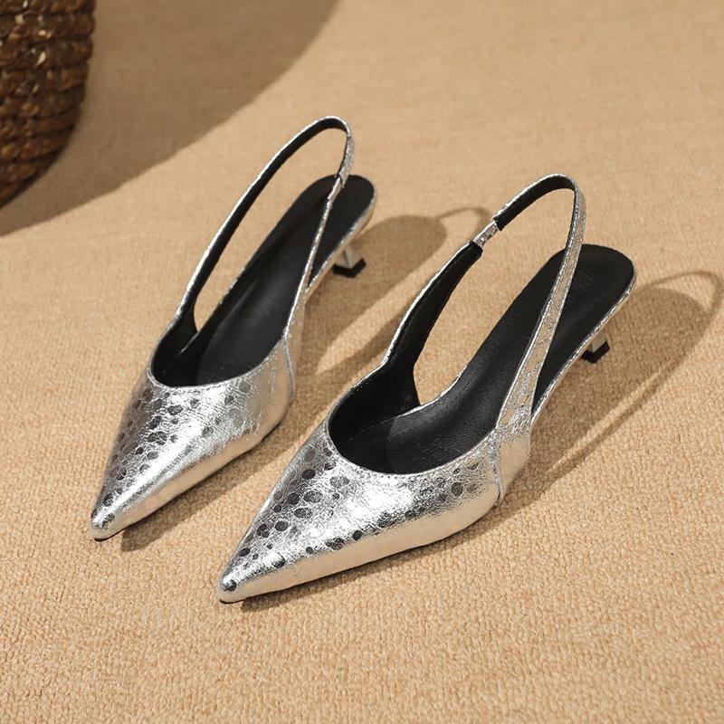 Fashion Summer New Baotou Thin Heel Sandals Women Fashion Pointed Shallow Mouth Soft Sole Anti-slip Wear-resistant Low Heel Shoes