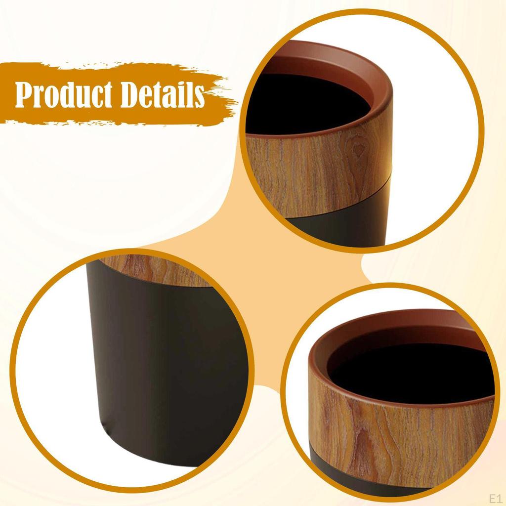 Trash Can Paper Basket Storage Bucket Portable Waste Bin Garbage Wastebasket for Beside Kitchen