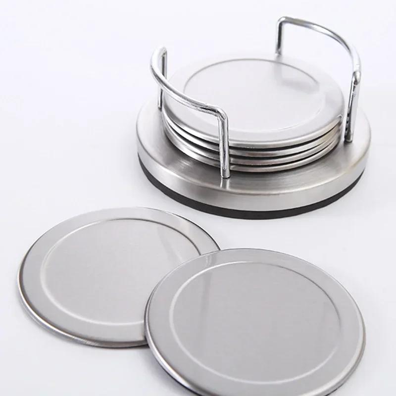 Placemats for Holder Table Kitchen Cup Cup Steel Pad Posavasos Drink Stainless  Mat 6pcs/set Coasters Coaster Set  Accessories