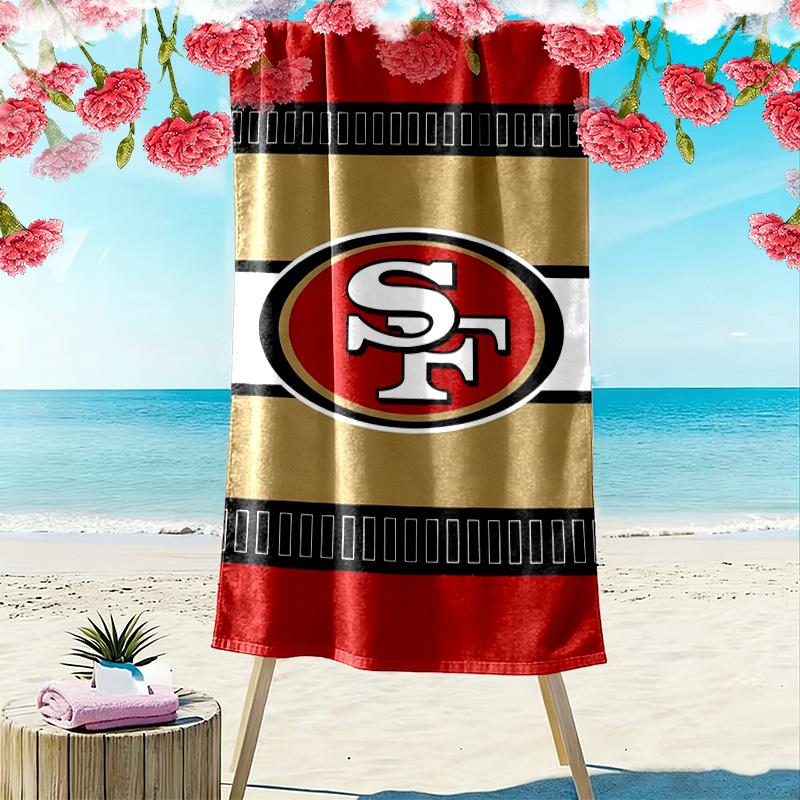 Telo da Spiaggia Stampa San Francisco 49ers, Grande Morbido Asciugatura Rapida per Spiaggia Campeggio Nuoto