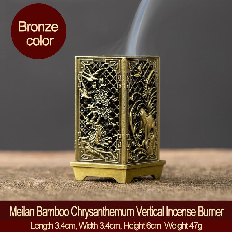 Square Vertical Incense Burner Alloy incense holder sahumerios holder Incense Cones Sandalwood Chinese Plum Inense Burners XX002