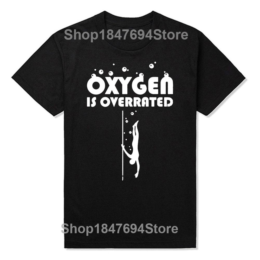 Freediving Kyslík je přeceňovaný Narozeniny Vtipné Unisex Grafické Módní Nové Bavlněné Tričko s Krátkým Rukávem O-Výstřih Harajuku Tričko