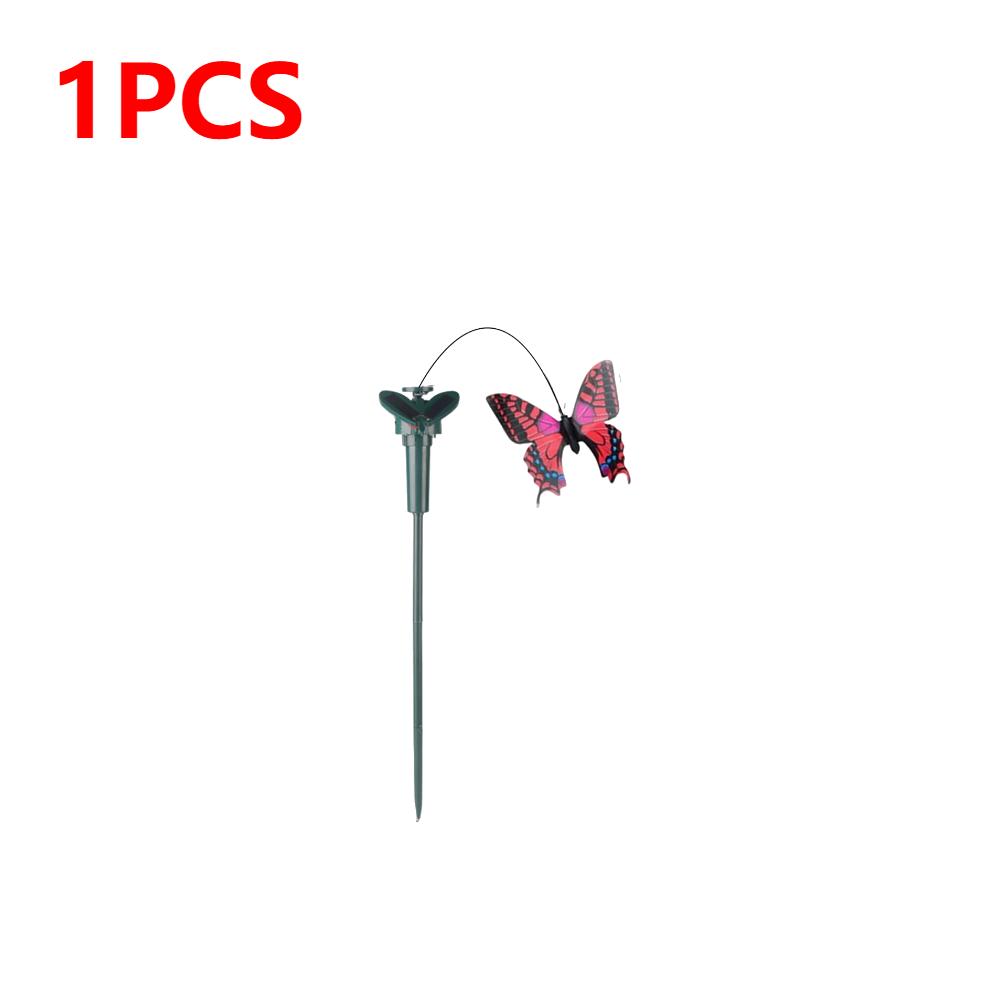 1-5PCS Garden Dancing Ornament Solar Powered Flying Wobble Cute Animal Fluttering Butterfly Ornament Yard Outdoor Lawn Decor