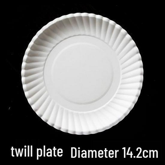 Disposable White Birthday Cake and Party Plates with Cutlery - Perfect for Snacks, Goodies, and Picnics