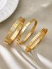 18K Gold-Plated Stainless Steel Round Pendant Bracelet with Zircon Inlay for Women - Popular European & American Style