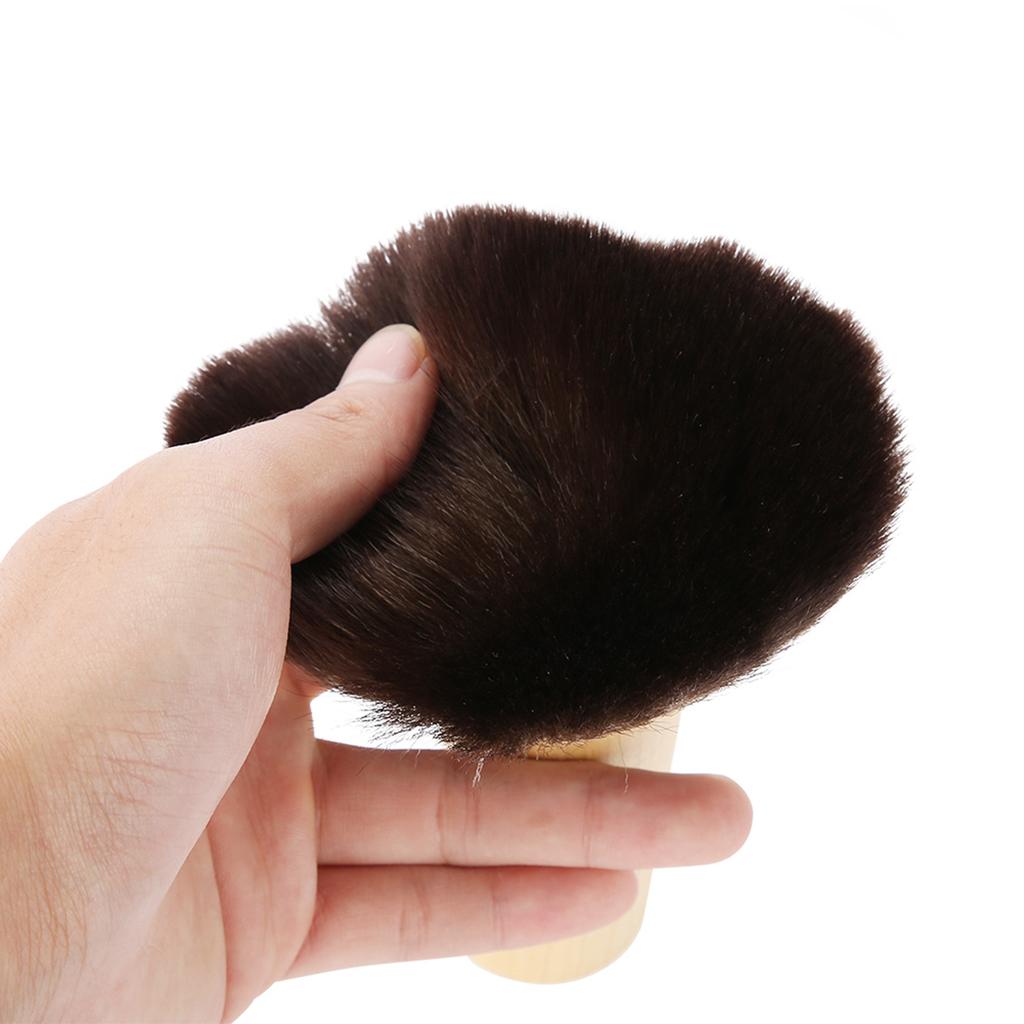 Barber Cleaning Wood Handle Hair Sweep Brush Hairdressing Neck Face Duster Tool
