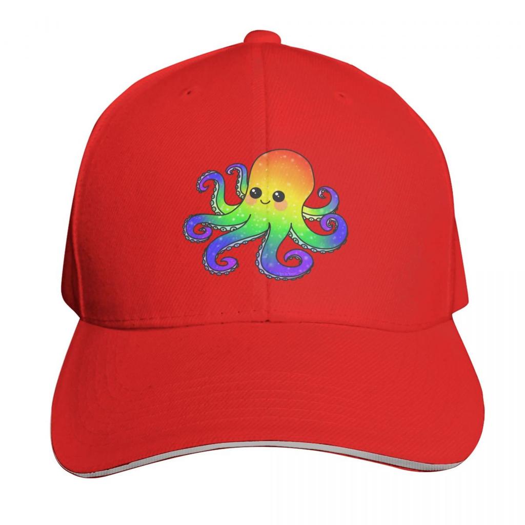 Rainbow Octopus Baseball Cap New In The Hat Unique Hats Party Hat Military Cap Unisex Unisex Caps Womens