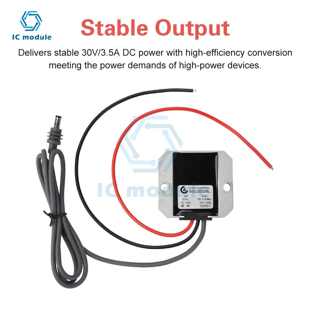 DC12V to 30V Step Up Converter DC 9-28V to 30V 3.5A Boost Module IP68 Waterproof High Efficiency Power Supply