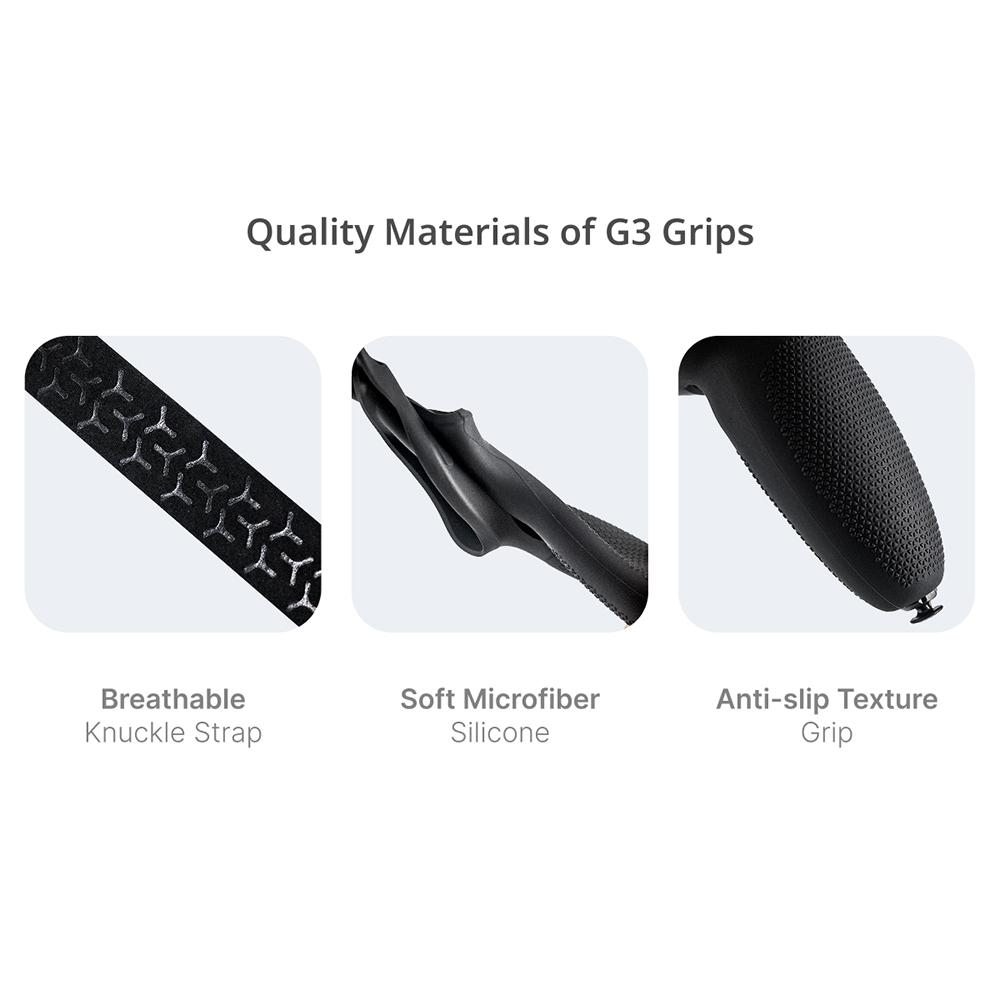 BOBOVR G3 For Meta Quest 3/Quest 3S Controller Silicone Protective Grip Cover Set with Adjustable Knuckle Strap