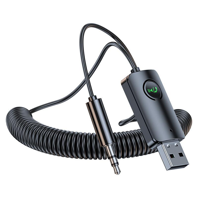 

Bluetooth 5.4 Аудиоприемник USB Автомобильный Звонок Навигация Переходной Кабель AUX Bluetooth Адаптер чёрный