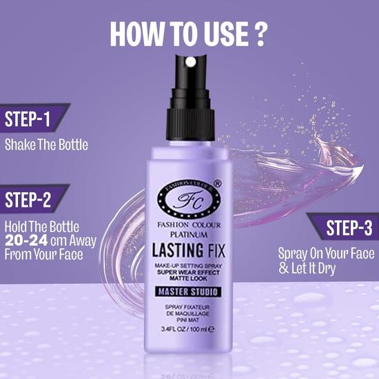Fashion Colour Makeup Setting Spray II Lasting Fix, Super Wear, Matte Look, Waterproof, 100ml