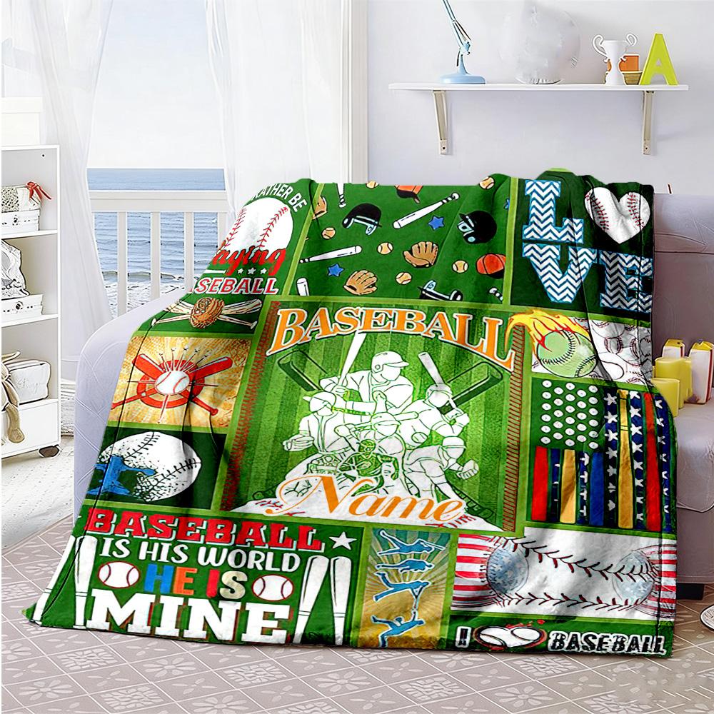 Softball7 Personalized Name Blanket Multi-purpose Personalized Blanket Ultra-Soft for Picnics Office Chair Couch Living Room Four Seasons Universal