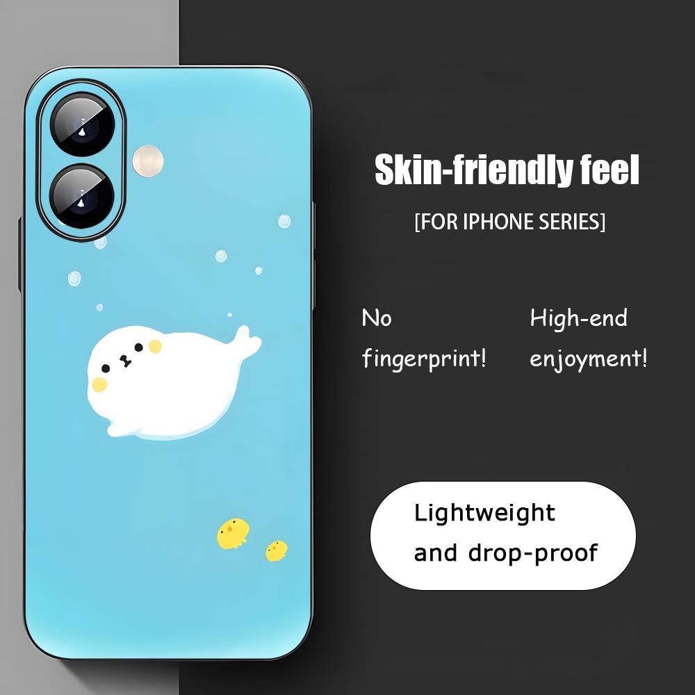 Popular Seal Design Fashion Phone Case For iPhone 17 16 15 14 13 12 11 X XR XS 8 Plus Mini Pro Max Soft Black Shockproof Cover