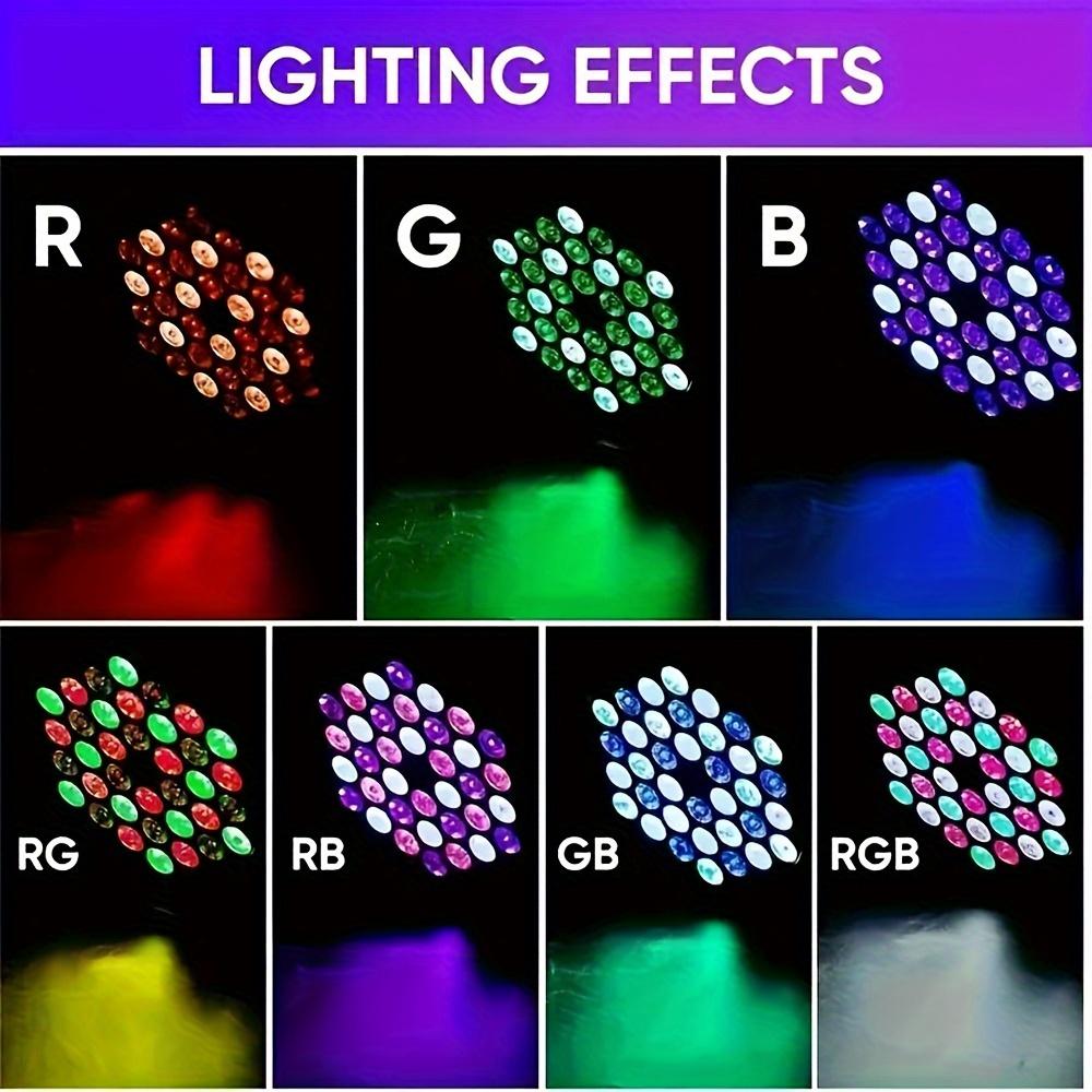 36 LED RGB Stage Par Light DMX512 Sound Activated Flat Disco Party Lamp with EU/US Plug for DJ Wedding Bar Club Christmas Decor