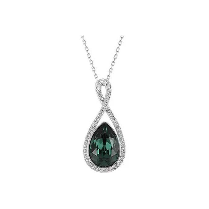 Swarovski Showbiz Imitation Emerald Pendant Necklace Women necklace 1157964 Box (Random Color),F,Green/White Gold-Plated