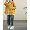 DIMANAF 2023 Femmes Longueur Coupe-Vent femme Grande Irrégulière Coréenne Ample À Capuche Mode Jaune Grande Taille Point Ouvert