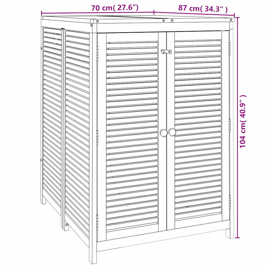Garden Storage Box 70x87x104 Cm Solid Acacia Wood