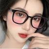 Anti-Blue Glasses Black Frame Powder Flakes Blush Decorative Glasses Unisex Clear Glasses