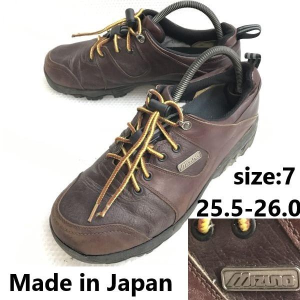 

Б/У/Mizuno Сделано в Японии OD Специальная кожаная обувь для ходьбы коричневая 7 / 25.0-25.5