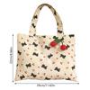 Roztomilé kotě, třešňový potisk s mašlí, plátěná taška tote, velká kapacita, cestovní, přenosná, úložná taška na drobnosti, dívčí, dojíždění, taška přes rameno, dárek