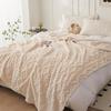 Fashion Jacquard Velvet Blanket Solid Color Soft Comfortable Bed Sheet Blanket Multifunctional  Fluffy Blanket