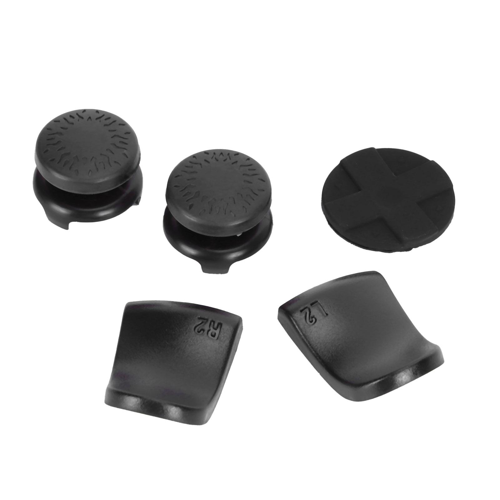 

5 в 1 Накладки на стики для большого пальца, колпачки для клавиш, чехол для джойстика, удлинители триггеров L2 R2 для контроллера PS5, белый чёрный