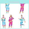 Adult Couple Punk Hip Hop Dance Costume With Polyester Fabric For Halloween Party Performance
