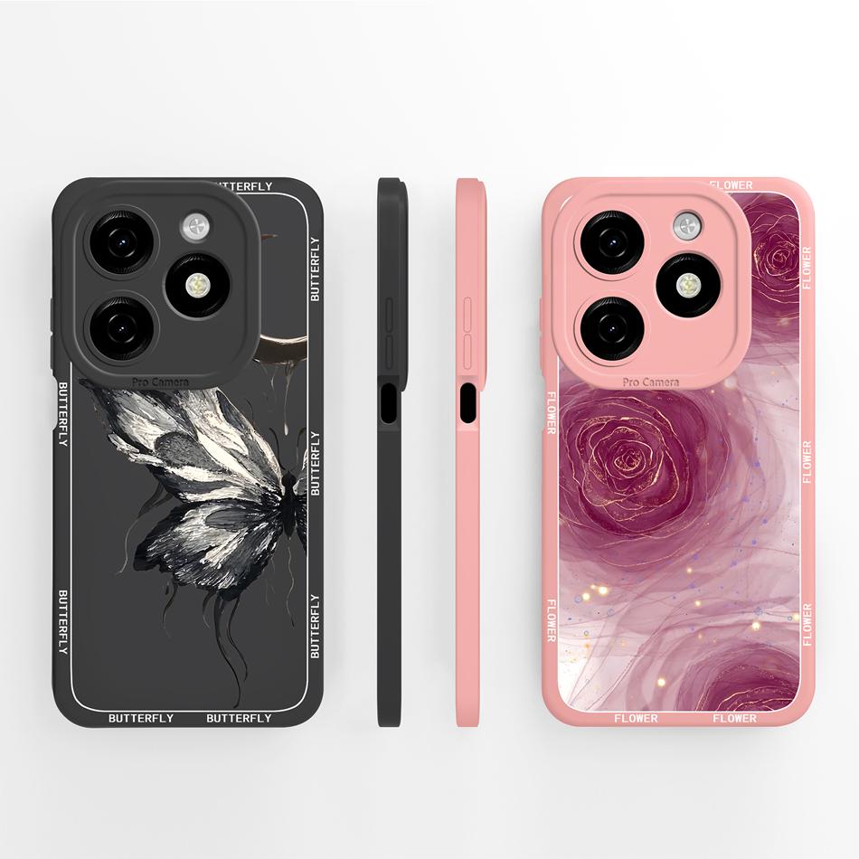 For Tecno Spark 20 Pro Plus 20C Case Creative Cartoon Cover For Spark20 Pro 4G 5G Soft Liquid Silicone Anti Drop Phone Protector