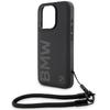 Bmw Bmhcp15L23Rmrlk Iphone 15 Pro 6.1 Czarny/Black Hardcase Signature Leather Wordmark Cord