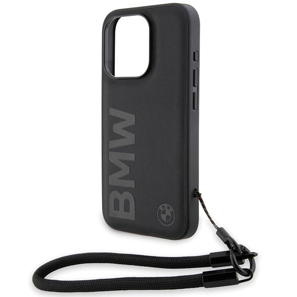 Bmw Bmhcp15L23Rmrlk Iphone 15 Pro 6.1 Czarny/Black Hardcase Signature Leather Wordmark Cord