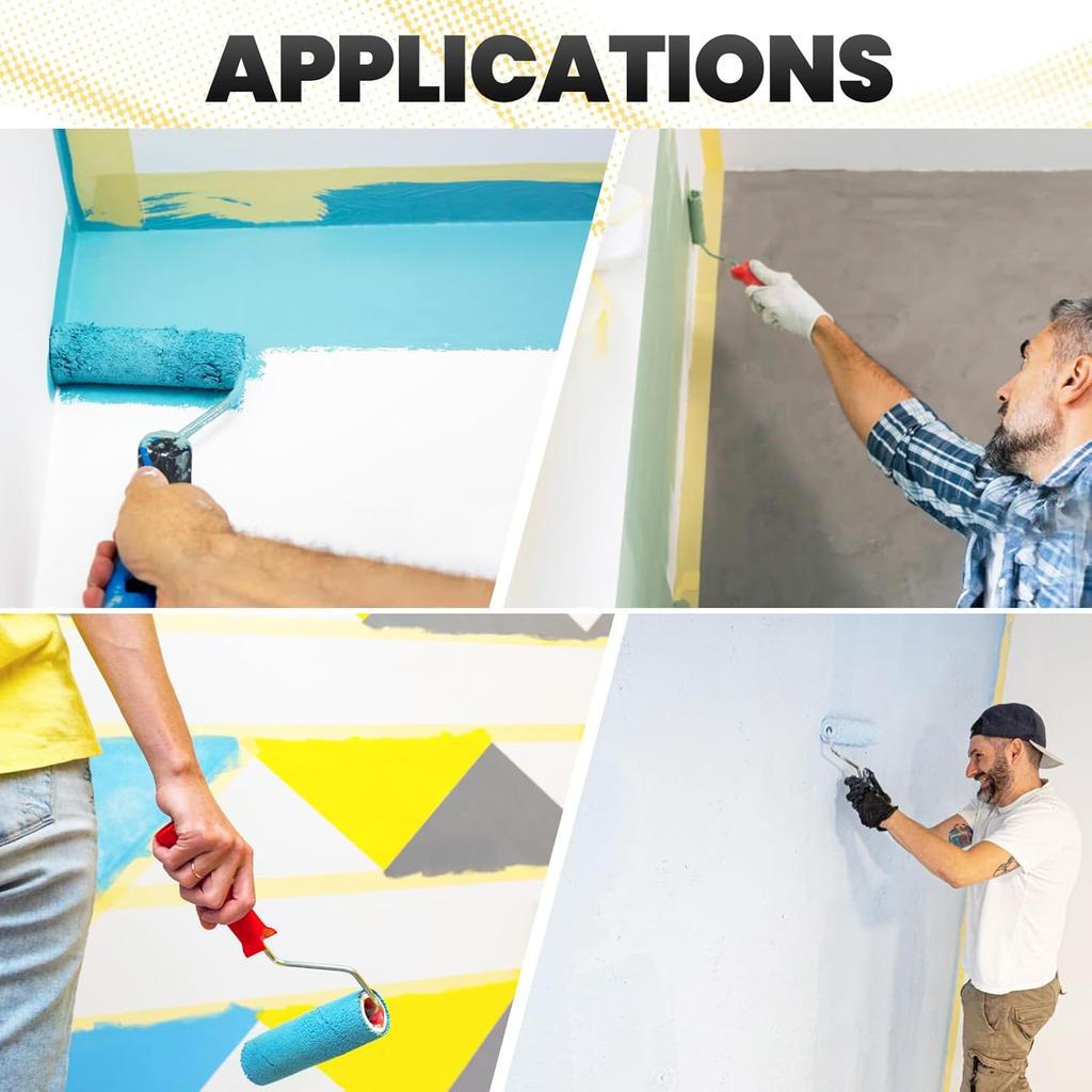 ADHES Yellow Painters Tape Yellow Masking Tape, 1.2 Inch X 55 Yards X 6 Rolls, No Residue Wall Safe Tape for Home Wall Painting, Building, School