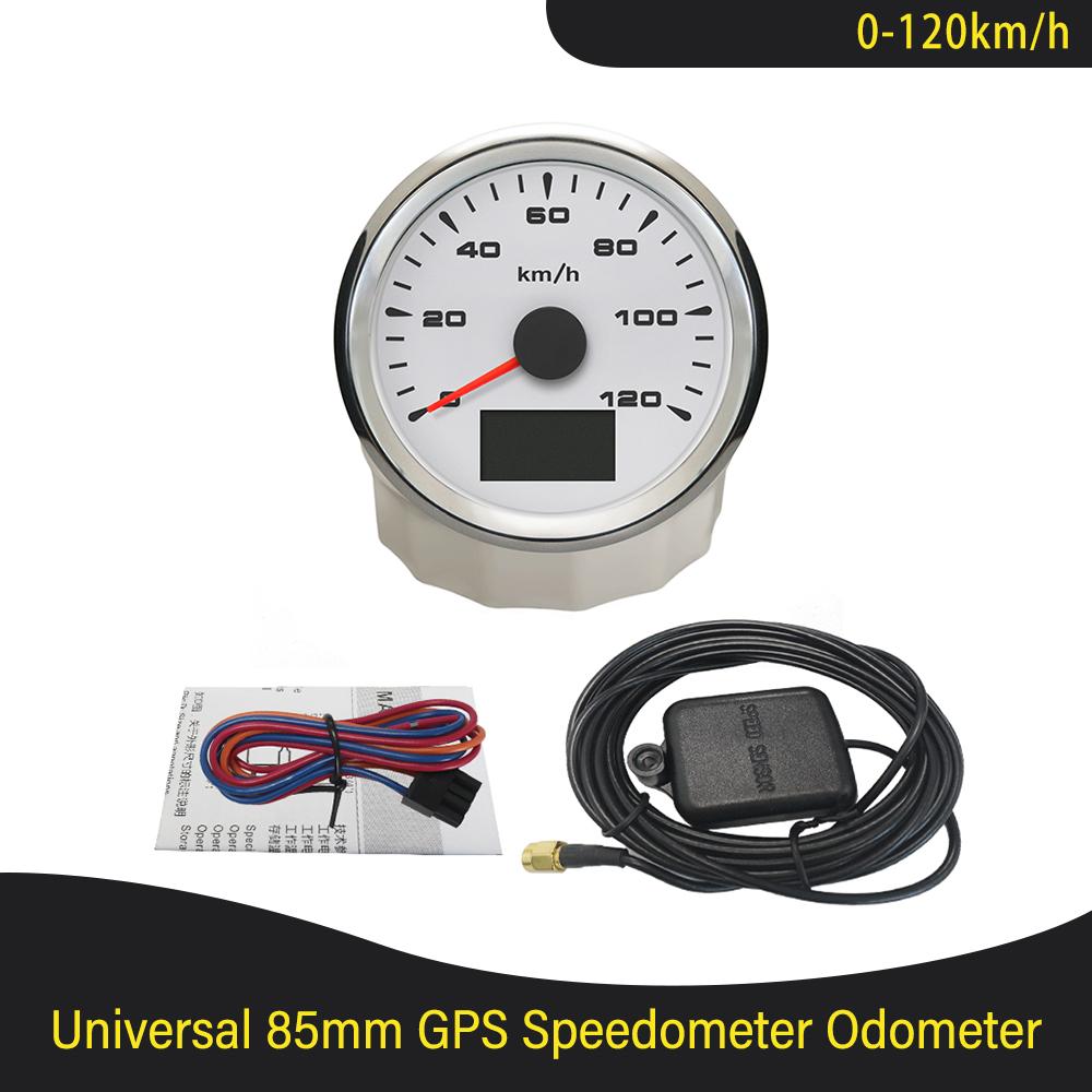 85mm Boat Car 0-120KM/H 0-200KM/H GPS Speedometer with 8 Colors Backlight Waterproof Speedometer 9~32V Trip\COG\ODO
