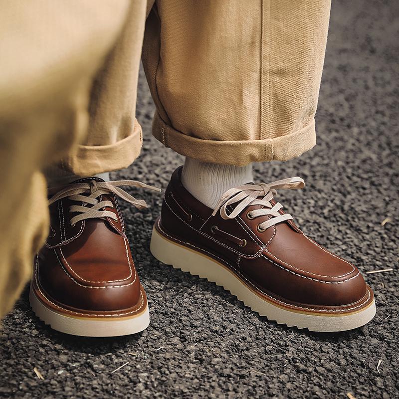 Fashion Hot Genuine Leather Mens Dress Shoes Oxfords Outdoor Lace Up Italian Mens Casual Shoes Walk Sneakers Moccasins Loafers Wearable