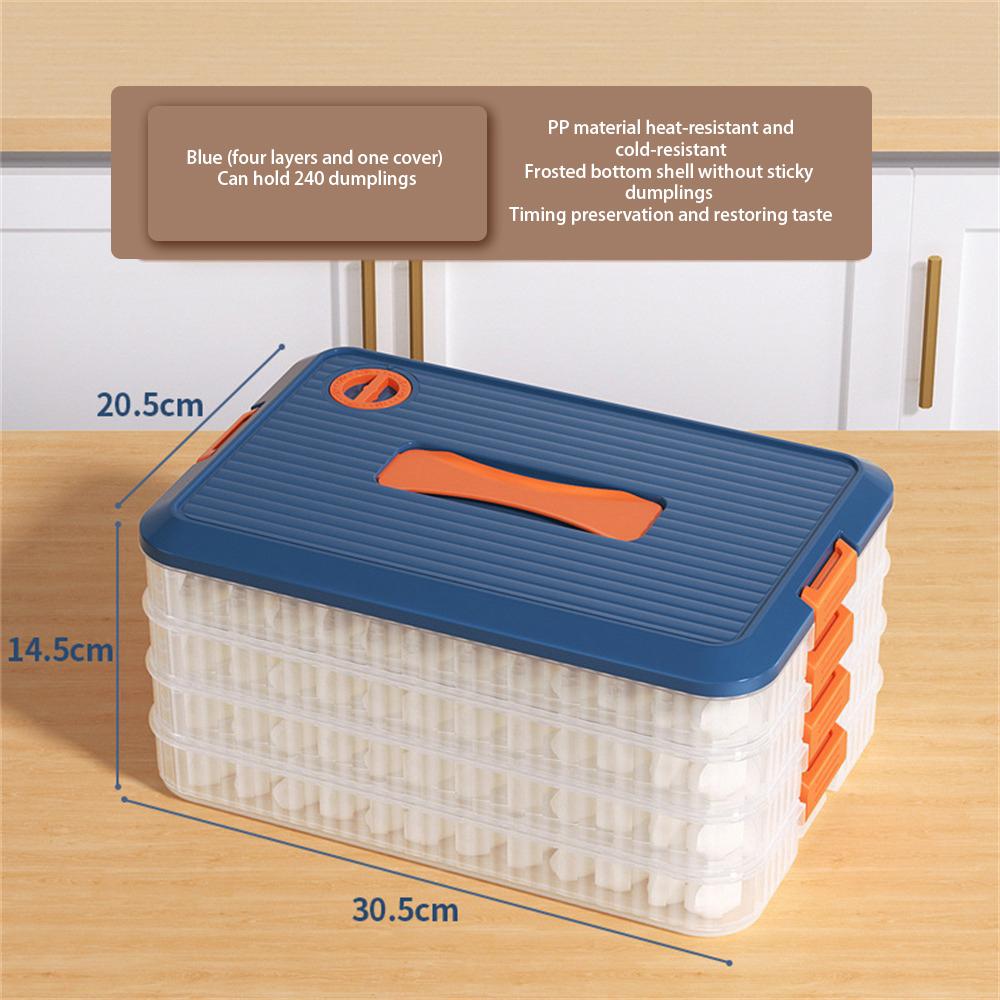 Multi-layer Dumpling Storage Box Plastic Large Capacity Food Storage Container with Lid Quick Freezing Dumpling Box
