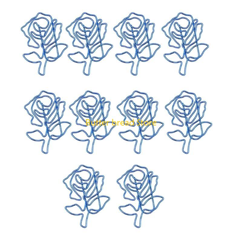 W89C 10Pcs Novelty Paper Clip Small Metal Paperclip File Clip Metal Book Marker Clip