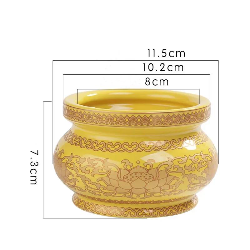 Chinese Traditional Ceramic Incense Burner Ornaments Guanyin Worship Incense Burner Decoration Feng Shui Buddha Hall Supplies