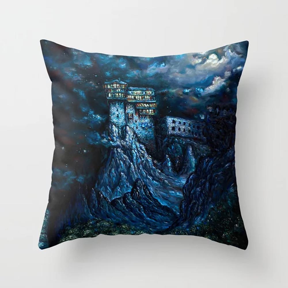 Messy Colored Printed Polyester Pillowcase Cushion Cover for Home Living Room Sofa Bedroom Decoration Pillowcase 45x45cm