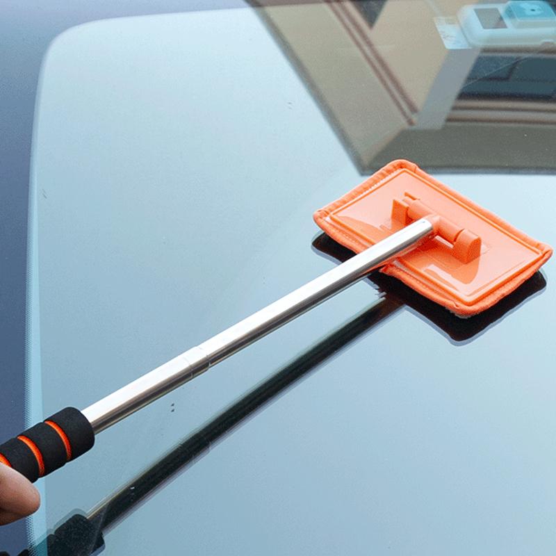 Car Window Cleaning Brush with Removable Microfiber Pad for Car Windshield Home Office Cleaning