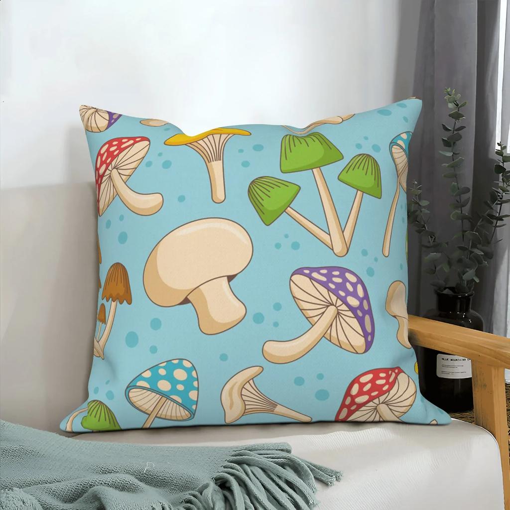 Fantasy Pilz Pflanze Blume Muster Kissenbezug Zuhause Wohnzimmer Sofa Dekoration Quadratisch
