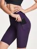 Atica Yoga Shorts with High Perfect for Gym and Solid Women's 8-inch Pockets, Waist, Sweat-Wicking, Quick-Drying, Stretchy, Breathable, Yoga, Pilates,